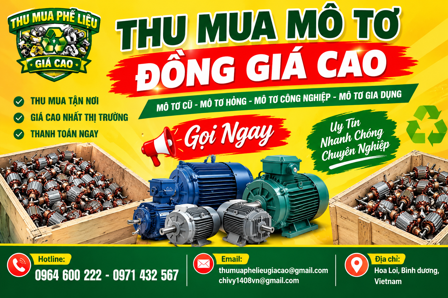 THU MUA MÔ TƠ ĐỒNG GIÁ CAO